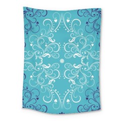 Repeatable Patterns Shutterstock Blue Leaf Heart Love Medium Tapestry