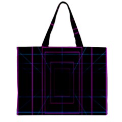 Retro Neon Grid Squares And Circle Pop Loop Motion Background Plaid Purple Zipper Mini Tote Bag by Mariart