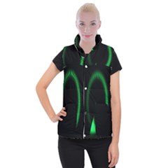 Rotating Ring Loading Circle Various Colors Loop Motion Green Women s Button Up Puffer Vest by Mariart