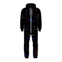 Seamless 3d Animation Digital Futuristic Tunnel Path Color Changing Geometric Electrical Line Zoomin Hooded Jumpsuit (kids)