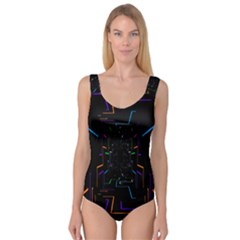 Seamless 3d Animation Digital Futuristic Tunnel Path Color Changing Geometric Electrical Line Zoomin Princess Tank Leotard  by Mariart