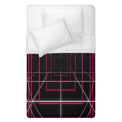 Retro Neon Grid Squares And Circle Pop Loop Motion Background Plaid Duvet Cover (single Size) by Mariart