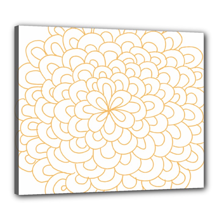 Rosette Flower Floral Canvas 24  x 20 