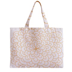 Rosette Flower Floral Zipper Mini Tote Bag