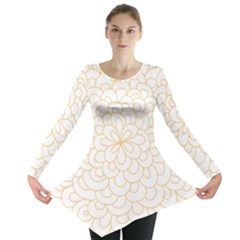 Rosette Flower Floral Long Sleeve Tunic  by Mariart