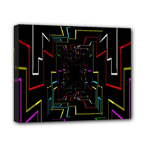 Seamless 3d Animation Digital Futuristic Tunnel Path Color Changing Geometric Electrical Line Zoomin Canvas 10  X 8 