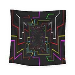 Seamless 3d Animation Digital Futuristic Tunnel Path Color Changing Geometric Electrical Line Zoomin Square Tapestry (small) by Mariart