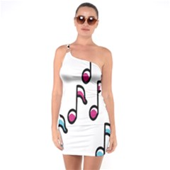 Sound Advice Royalty Free Music Blue Red One Soulder Bodycon Dress by Mariart