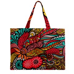 Seamless Texture Abstract Flowers Endless Background Ethnic Sea Art Zipper Mini Tote Bag