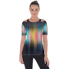 Sound Colors Rainbow Line Vertical Space Short Sleeve Top