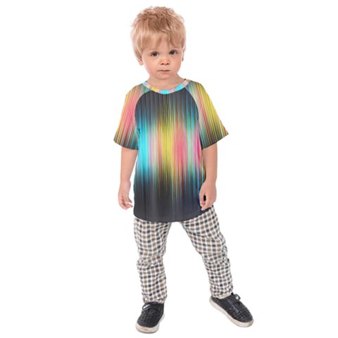 Sound Colors Rainbow Line Vertical Space Kids Raglan Tee by Mariart