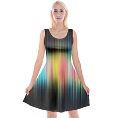 Sound Colors Rainbow Line Vertical Space Reversible Velvet Sleeveless Dress