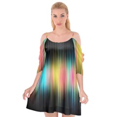 Sound Colors Rainbow Line Vertical Space Cutout Spaghetti Strap Chiffon Dress