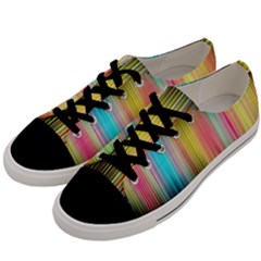 Sound Colors Rainbow Line Vertical Space Men s Low Top Canvas Sneakers