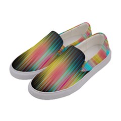 Sound Colors Rainbow Line Vertical Space Women s Canvas Slip Ons