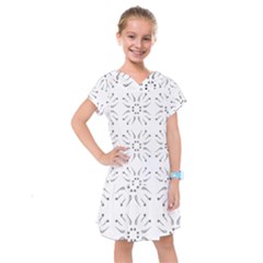 Squid Flower Floral Polka Dots Sunflower Kids  Drop Waist Dress by Mariart