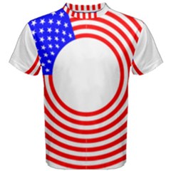 Stars Stripes Circle Red Blue Men s Cotton Tee