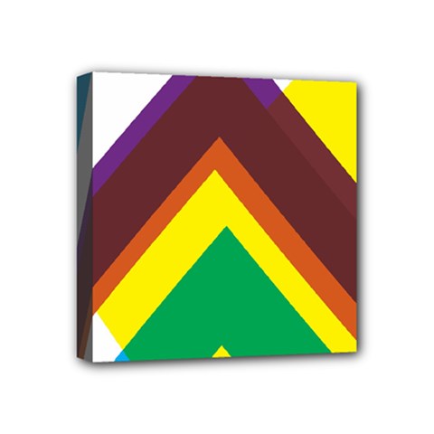 Triangle Chevron Rainbow Web Geeks Mini Canvas 4  X 4  by Mariart