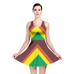 Triangle Chevron Rainbow Web Geeks Reversible Skater Dress