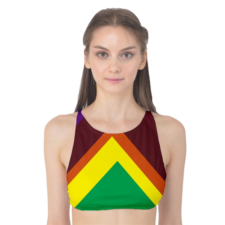 Triangle Chevron Rainbow Web Geeks Tank Bikini Top