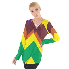 Triangle Chevron Rainbow Web Geeks Tie Up Tee