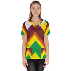 Triangle Chevron Rainbow Web Geeks Scrub Top