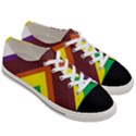 Triangle Chevron Rainbow Web Geeks Women s Low Top Canvas Sneakers View3