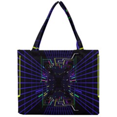Seamless 3d Animation Digital Futuristic Tunnel Path Color Changing Geometric Electrical Line Zoomin Mini Tote Bag by Mariart