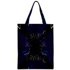 Seamless 3d Animation Digital Futuristic Tunnel Path Color Changing Geometric Electrical Line Zoomin Zipper Classic Tote Bag by Mariart