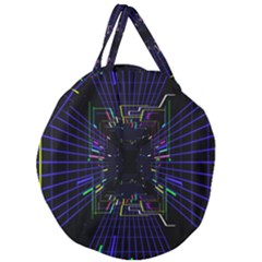 Seamless 3d Animation Digital Futuristic Tunnel Path Color Changing Geometric Electrical Line Zoomin Giant Round Zipper Tote by Mariart