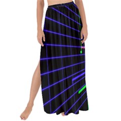 Seamless 3d Animation Digital Futuristic Tunnel Path Color Changing Geometric Electrical Line Zoomin Maxi Chiffon Tie-up Sarong by Mariart