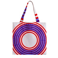 Stars Stripes Circle Red Blue Space Round Zipper Grocery Tote Bag