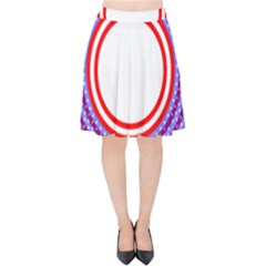 Stars Stripes Circle Red Blue Space Round Velvet High Waist Skirt by Mariart