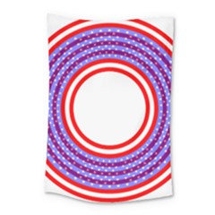 Stars Stripes Circle Red Blue Space Round Small Tapestry