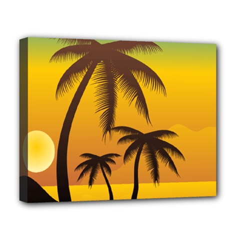 Sunset Summer Deluxe Canvas 20  X 16   by Mariart