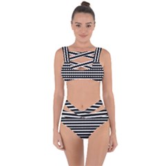 Tribal Stripes Black White Bandaged Up Bikini Set  by Mariart