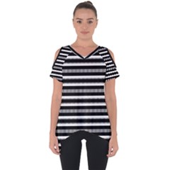 Tribal Stripes Black White Cut Out Side Drop Tee by Mariart