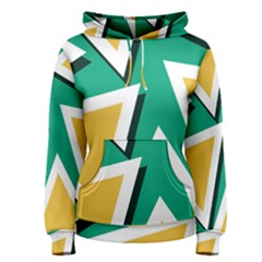 Triangles Texture Shape Art Green Yellow Women s Pullover Hoodie by Mariart