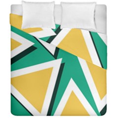 Triangles Texture Shape Art Green Yellow Duvet Cover Double Side (california King Size)