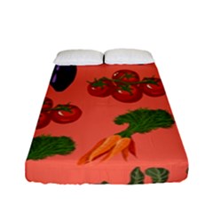 Vegetable Carrot Tomato Pumpkin Eggplant Fitted Sheet (full/ Double Size) by Mariart