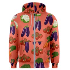 Vegetable Carrot Tomato Pumpkin Eggplant Men s Zipper Hoodie by Mariart