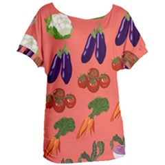 Vegetable Carrot Tomato Pumpkin Eggplant Women s Oversized Tee by Mariart