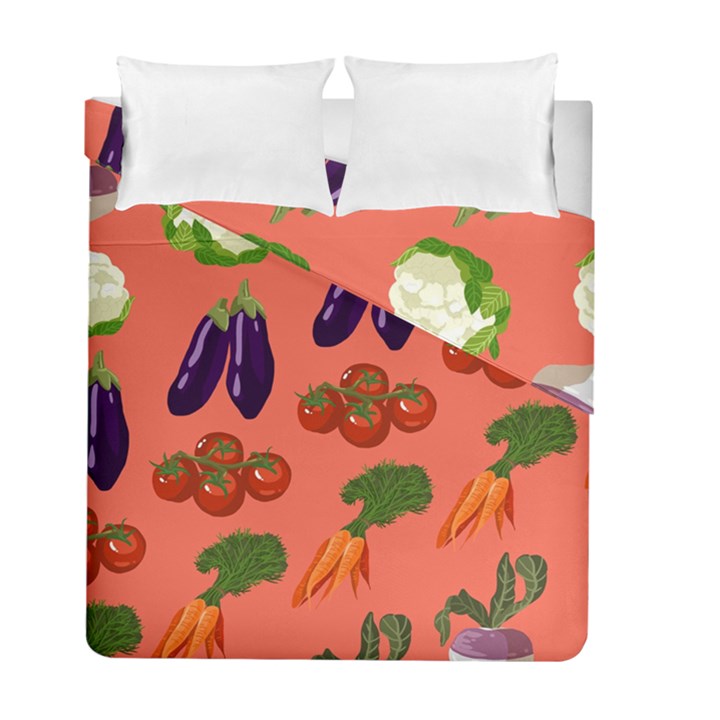 Vegetable Carrot Tomato Pumpkin Eggplant Duvet Cover Double Side (Full/ Double Size)