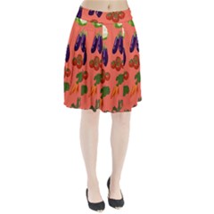 Vegetable Carrot Tomato Pumpkin Eggplant Pleated Skirt by Mariart