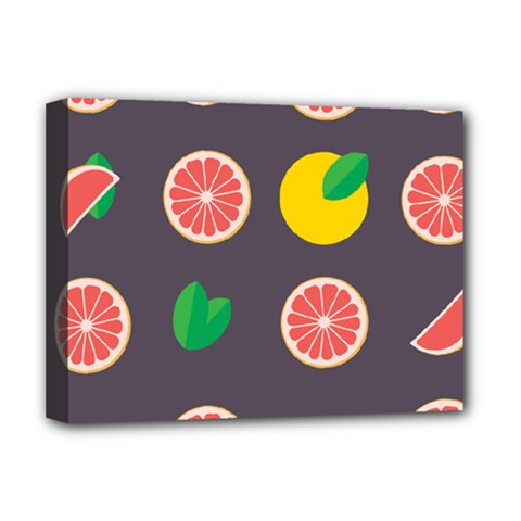 Wild Textures Grapefruits Pattern Lime Orange Deluxe Canvas 16  X 12  
