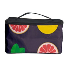 Wild Textures Grapefruits Pattern Lime Orange Cosmetic Storage Case by Mariart