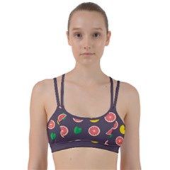 Wild Textures Grapefruits Pattern Lime Orange Line Them Up Sports Bra by Mariart