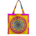 Triangle Orange Pink Zipper Grocery Tote Bag View1