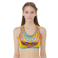 Triangle Orange Pink Sports Bra With Border