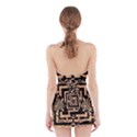 Wooden Cat Face Line Arrow Mask Plaid Halter Swimsuit Dress View2